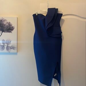 Elegant Blue Ruffle Dress